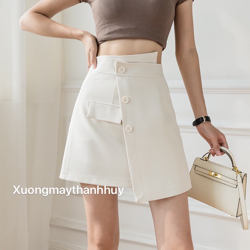 Quần váy cạp cao, quần vạt chéo m670