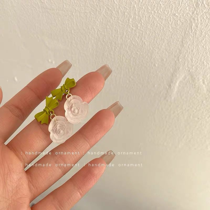 Khuyên Tai Hình Hoa Tulip Đính Nơ Phong Cách Thanh Lịch Cho Nữ