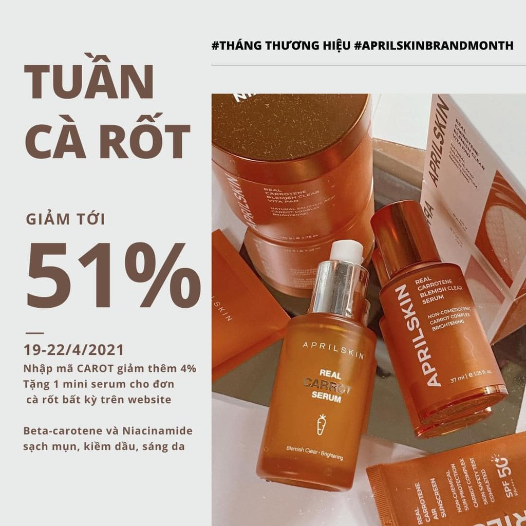 Tinh Chất Aprilkin Real Carrotene Blemish Clear Serum 37ML