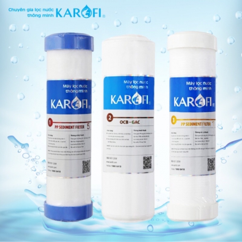 Bộ 3 lõi lọc nước 123 Karofi