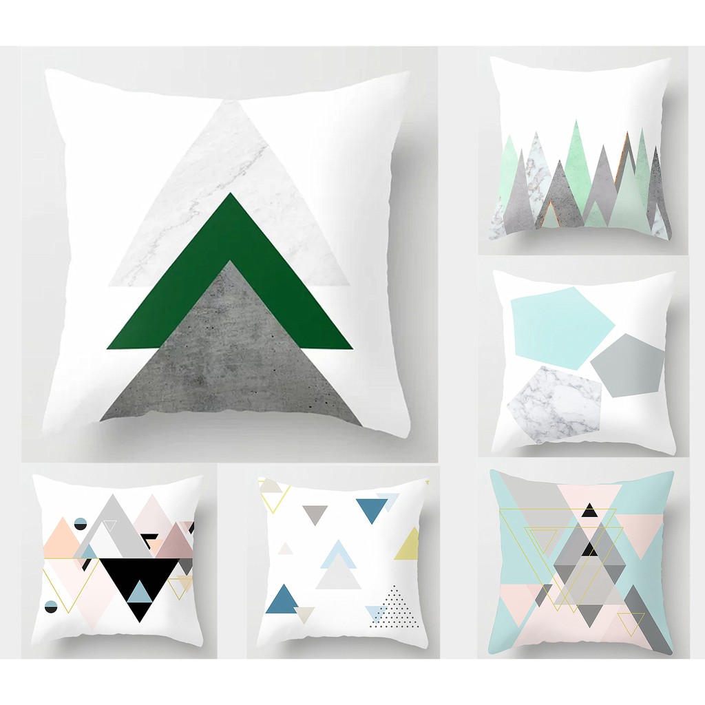 Pillowcases Short plush40x40.45x45.50x50.60x60.Fresh Geometric pillow cover.sofa cushion cover.Home decor pillow.