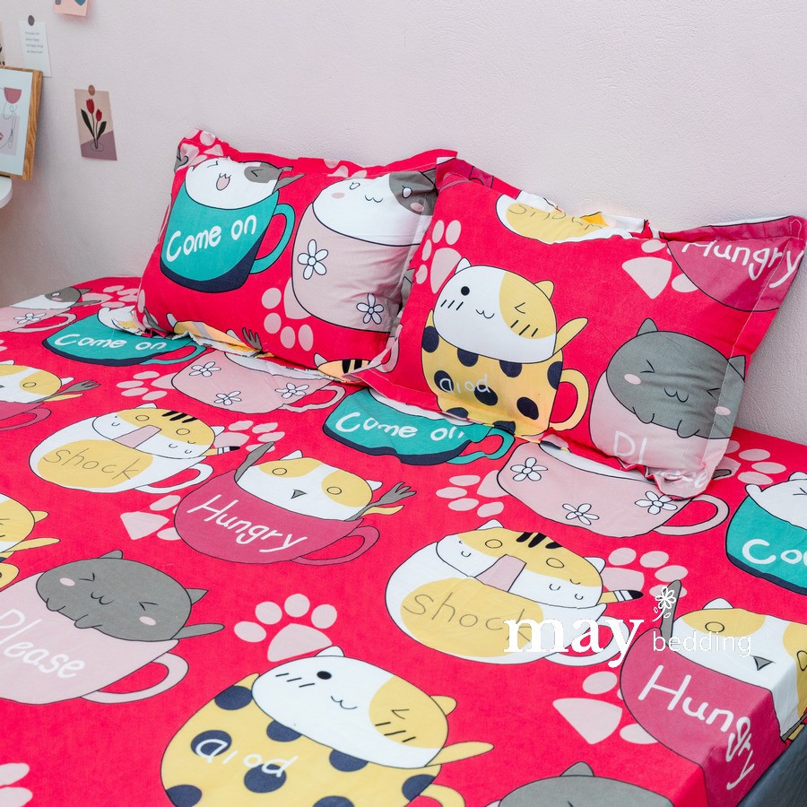Ga giường họa tiết May Bedding m6x2m hoặc m8x2m poly cotton kèm 2 vỏ gối nằm | BigBuy360 - bigbuy360.vn