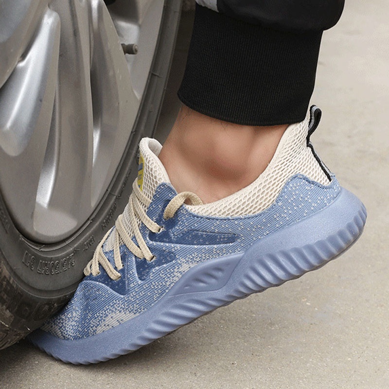 Giày Thể Thao QiaoYiLuo Phối Lưới Thoáng Khí Chống Sốc Màu Xanh Dương Size 37-45