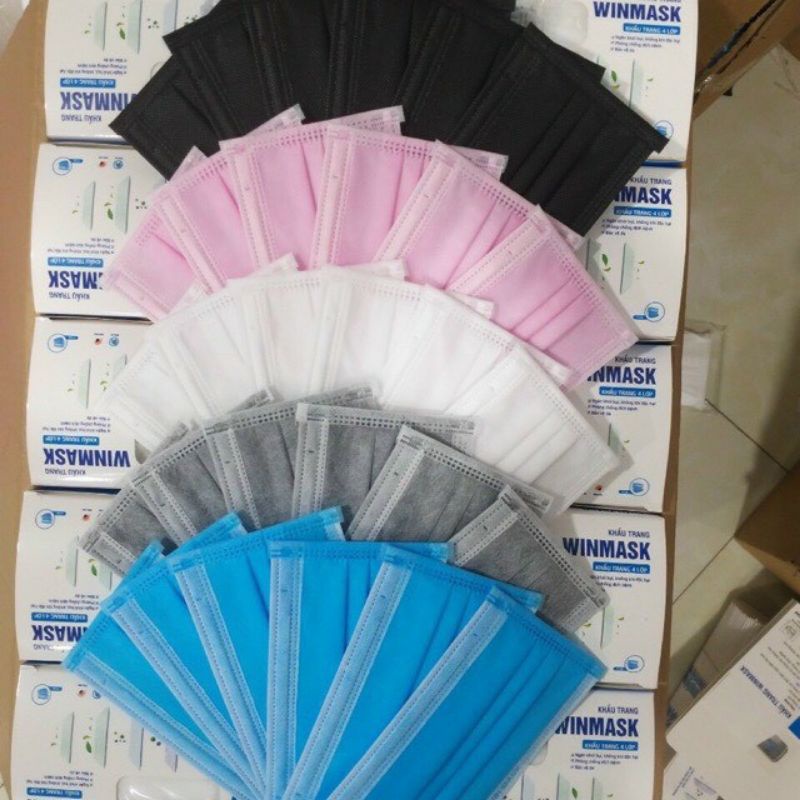 Khẩu Trang Y Tế 4 Lớp😍 Kháng Khuẩn Vải Đẹp Định Lượng Cao Giúp Tránh Bụi Bẩn Vi Khuẩn Có Hại