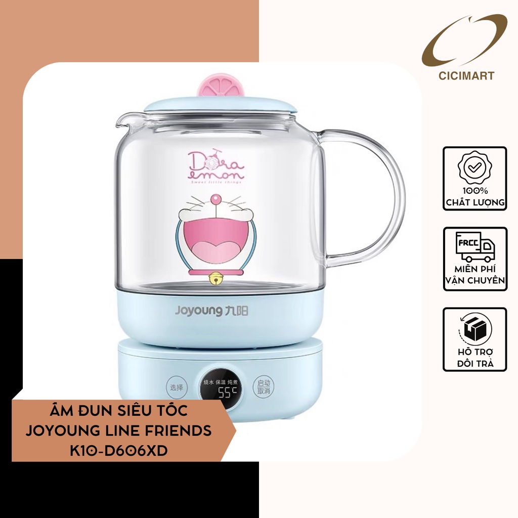 Ấm Đun Siêu Tốc Pha Trà Joyoung Line Friends K10-D606XD 1L 800W - Hàng Nội Địa Trung - Bảo Hành 6 Tháng