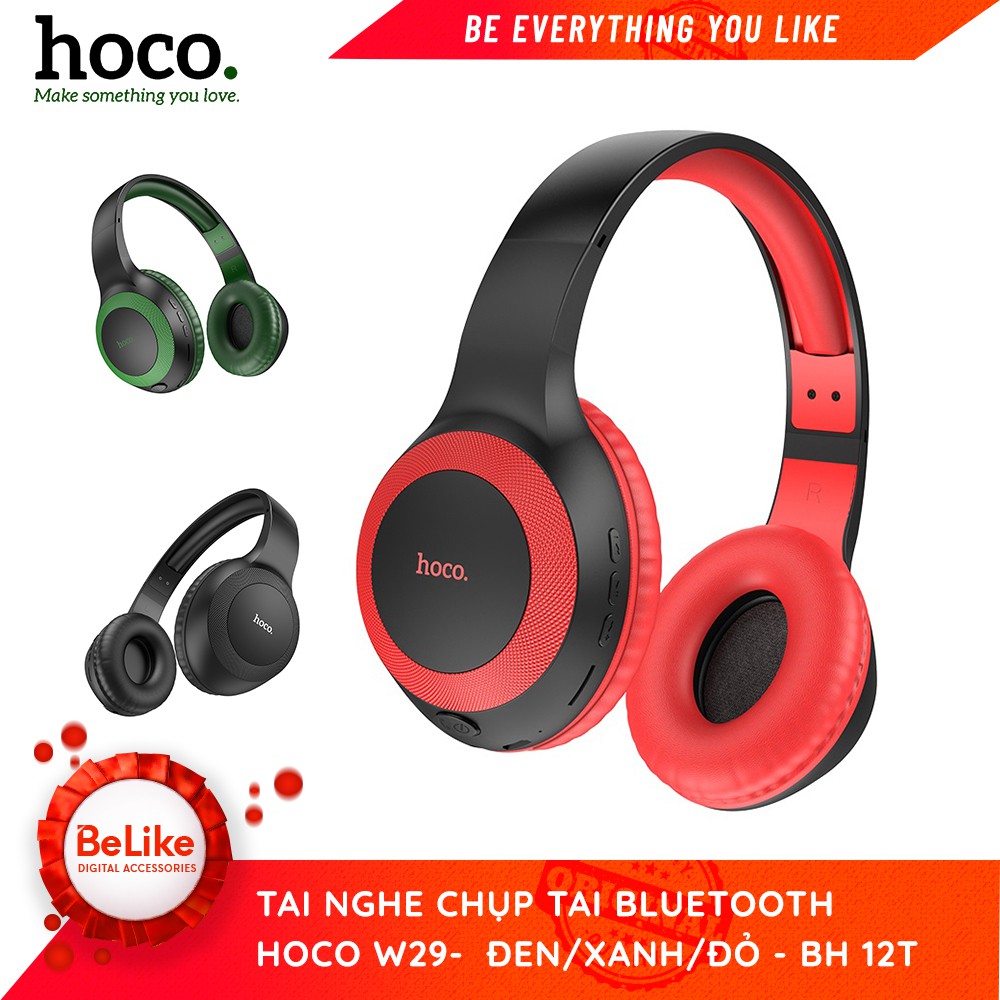 Tai Nghe Chụp Tai Bluetooth Hoco W29 - 3 Màu Bluetooth 5.0 Thời Gian Nghe Gọi 5 Tiếng - BH 12 Tháng Chính Hãng