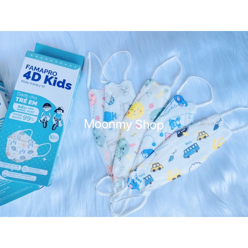 Hộp 10 cái khẩu trang 4d kid Famapro/khẩu trang kf94 trẻ em