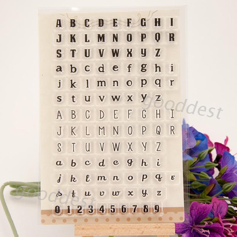 Con Dấu Silicon Trong Suốt Họa Tiết Chữ Cái Và Con Số Trang Trí Sổ Tự Làm