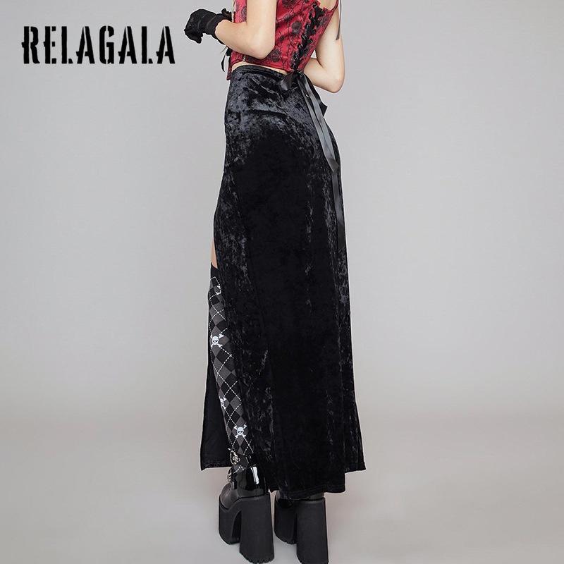 Chân Váy Dài Lưng Cao Thiết Kế Mới Thời Trang Theo Phong Cách Gothic Dành Cho Nữ