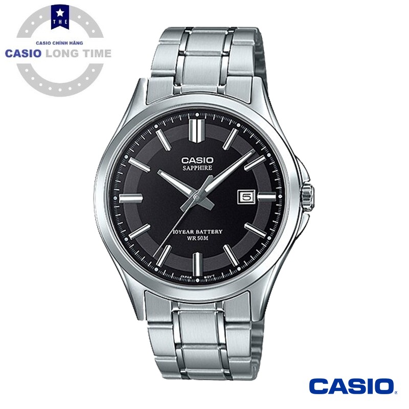 Đồng Hồ Nam Casio MTS-100D-1AVDF Dây Kim Loại - Kính Saphia - Tuổi Thọ Pin 10 Năm