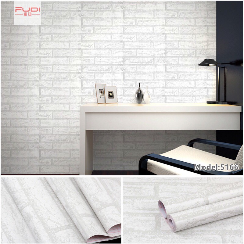 10m giấy dán tường sẵn keo gạch ghi xám (dài 10m x rộng 45cm / cuộn) 5166, decal trang trí đẹp. | BigBuy360 - bigbuy360.vn
