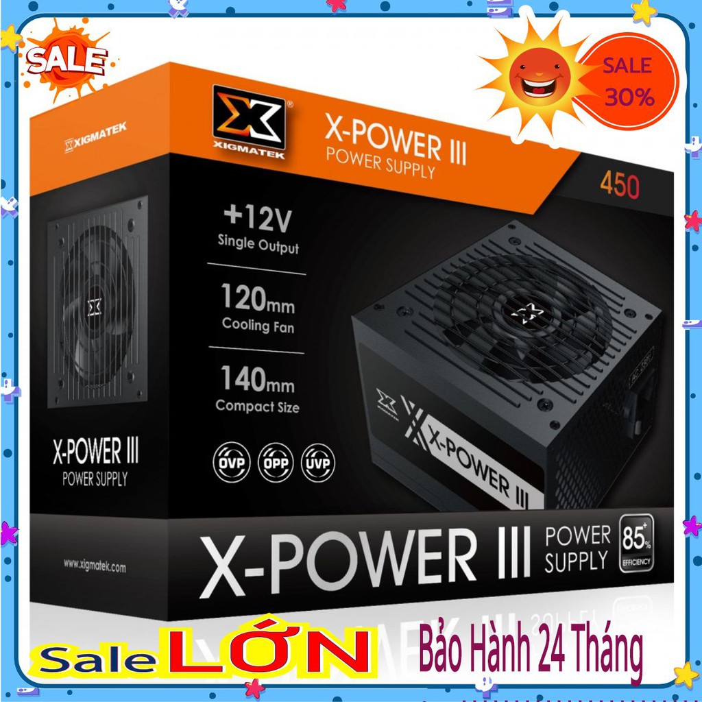 Nguồn Máy Tính Công Suất Thực XIGMATEK X-POWER III 450 - Bảo Hành Mai Hoàng