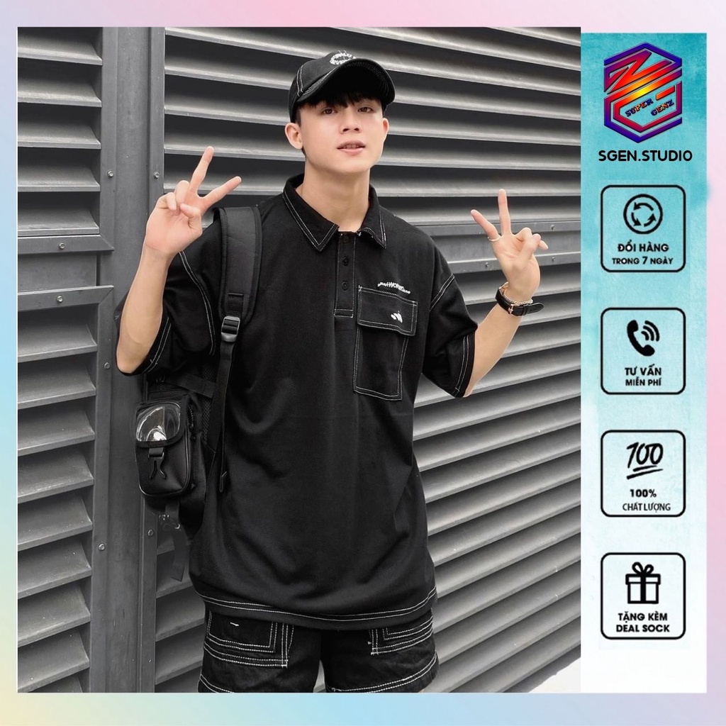 Set Áo Polo+Quần Short oversize Wonder, áo thun form rộng nam nữ unisex ODIN Sgenz Studio