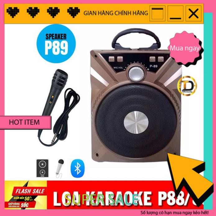 ( FREESHIP 99K ) Loa kẹo kéo mini Loa xách tay bluetooth hát karaoke P88 P89 kèm mic Bảo Hành 6 tháng