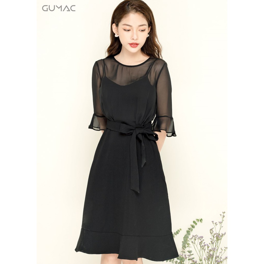 Đầm voan tay loe GUMAC MS05938_DEN