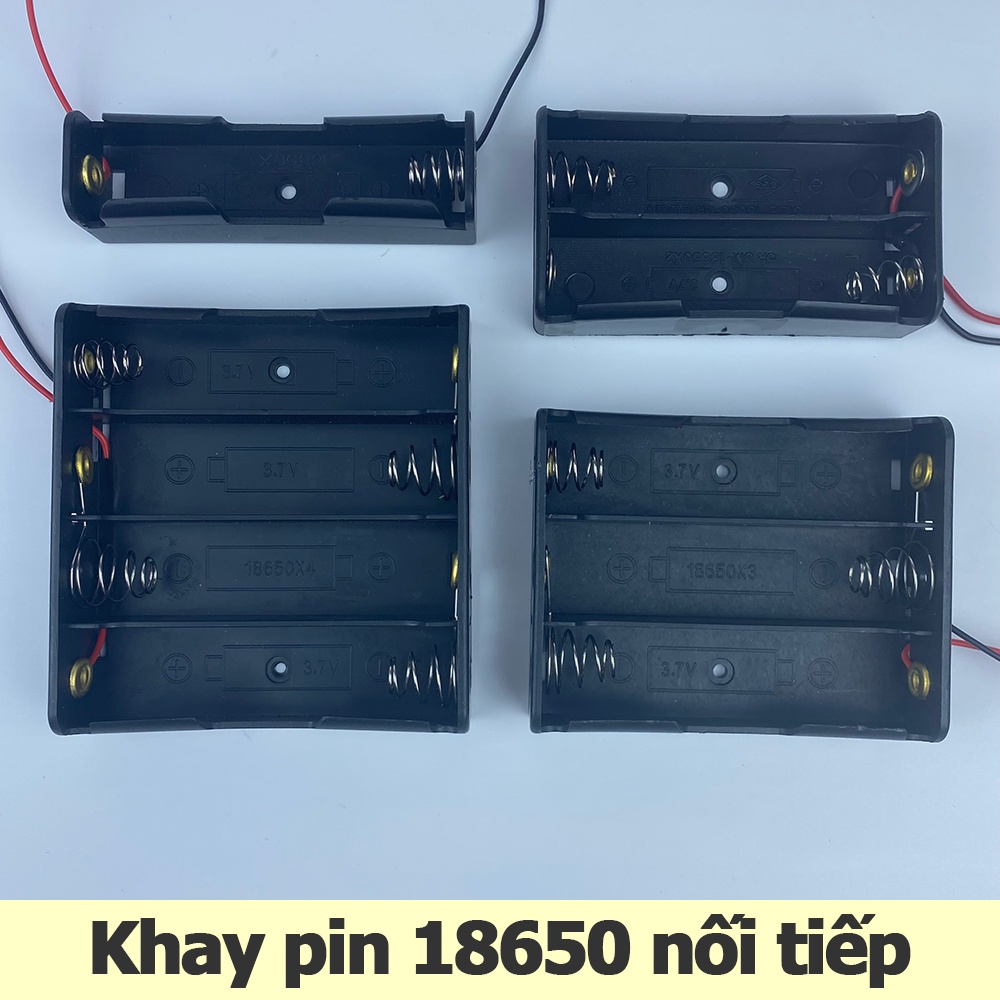 Khay Pin 18650 1 2 3 4 Cell Pin Nối Tiếp Đế Giữ Pin Có Dây
