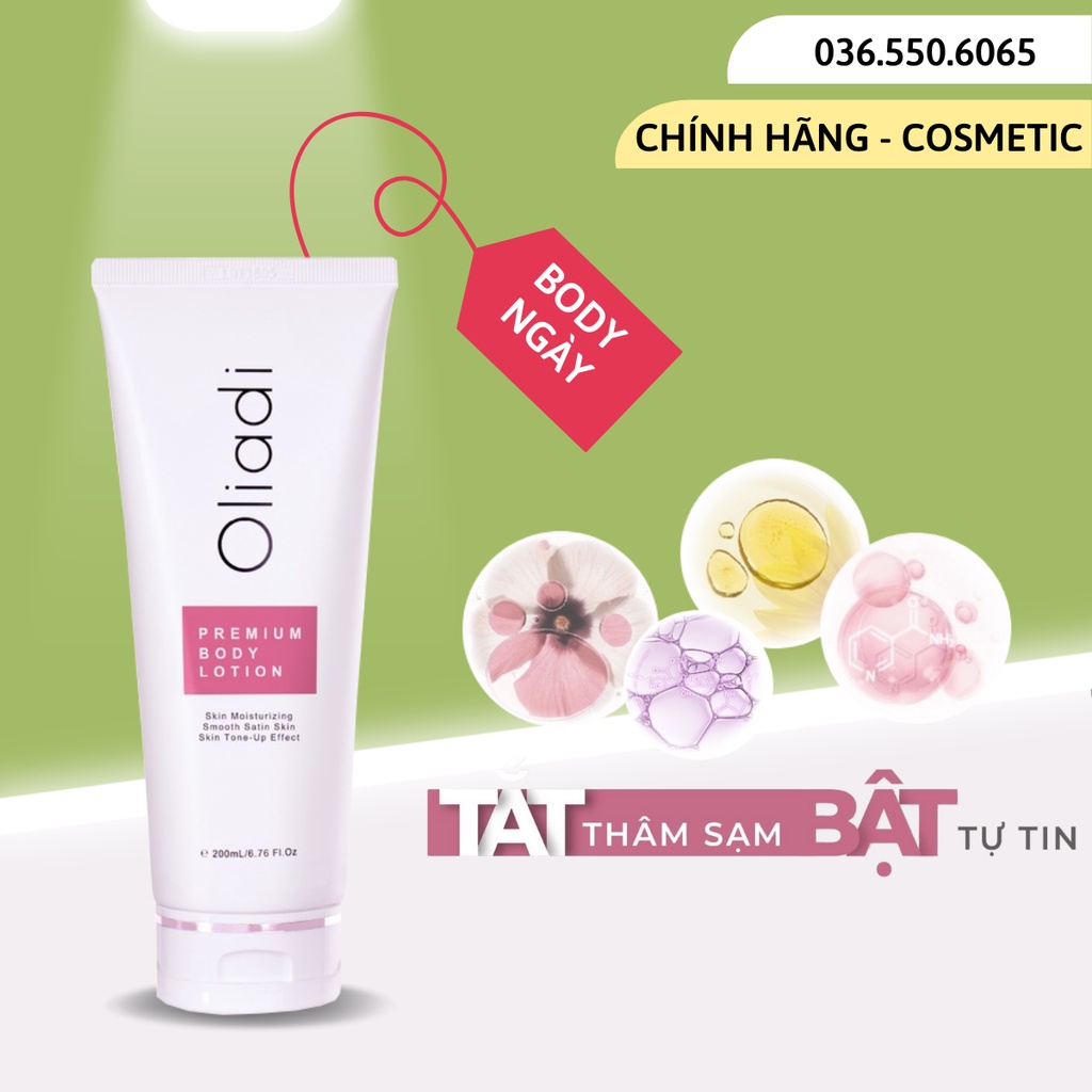 - Kem Body Oliadi Dưỡng Trắng Toàn Thân Với Công Nghệ Hạt Nano Phân Tử 200ml