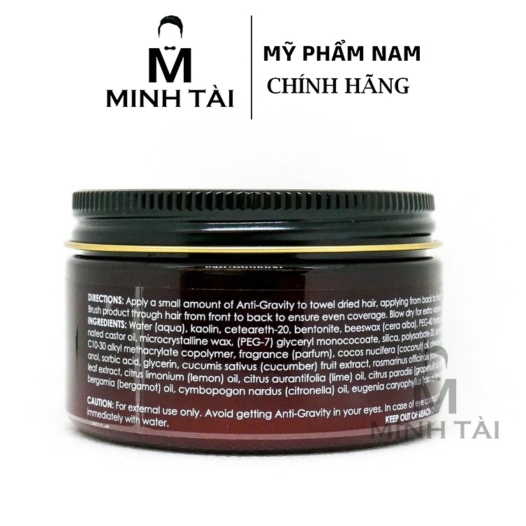 Sáp Vuốt Tóc Nam LOCKHART'S  Anti - Gravity 105g + Xịt Tạo Phồng AZENMAN Parana 3 In 1 - 20ml + Lược Chải Tóc Texture