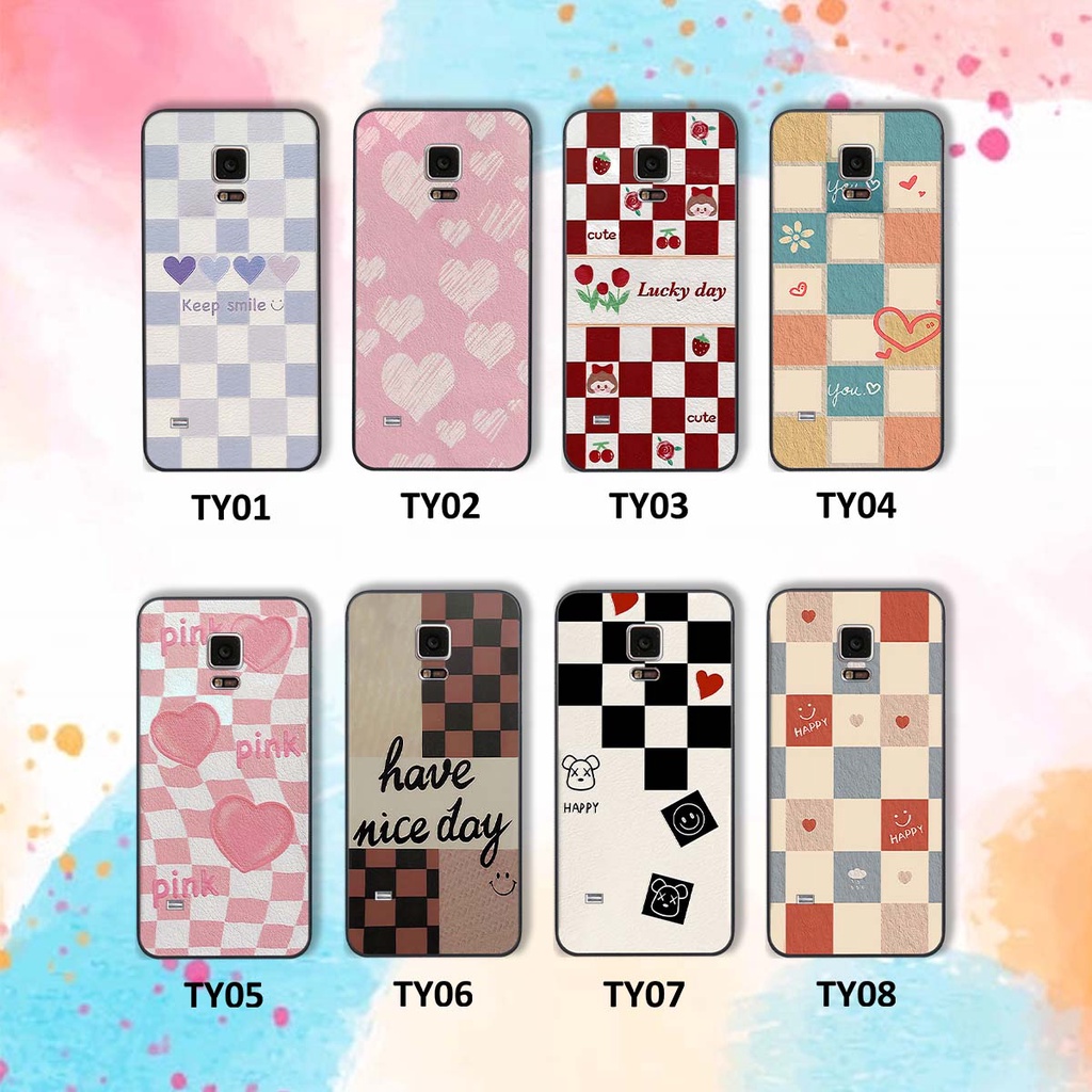 Ốp Samsung Note 4 / Note 5 caro trái tim cá tính, thời trang siêu đẹp, siêu phong cách