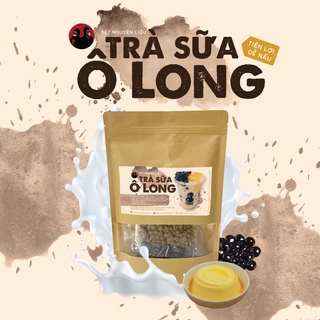 Set nguyên liệu trà sữa Olong trân châu đen pudding trứng siêu ngon set 15 -25 ly full topping - Monkey In Black