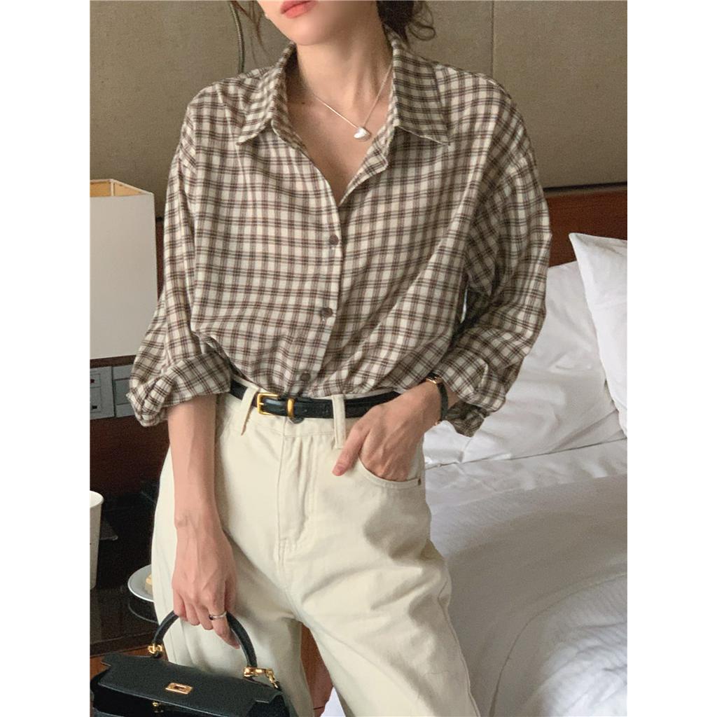 Áo Sơ Mi Kẻ Sọc Dài Tay Dáng Rộng Dễ Phối Đồ 61141