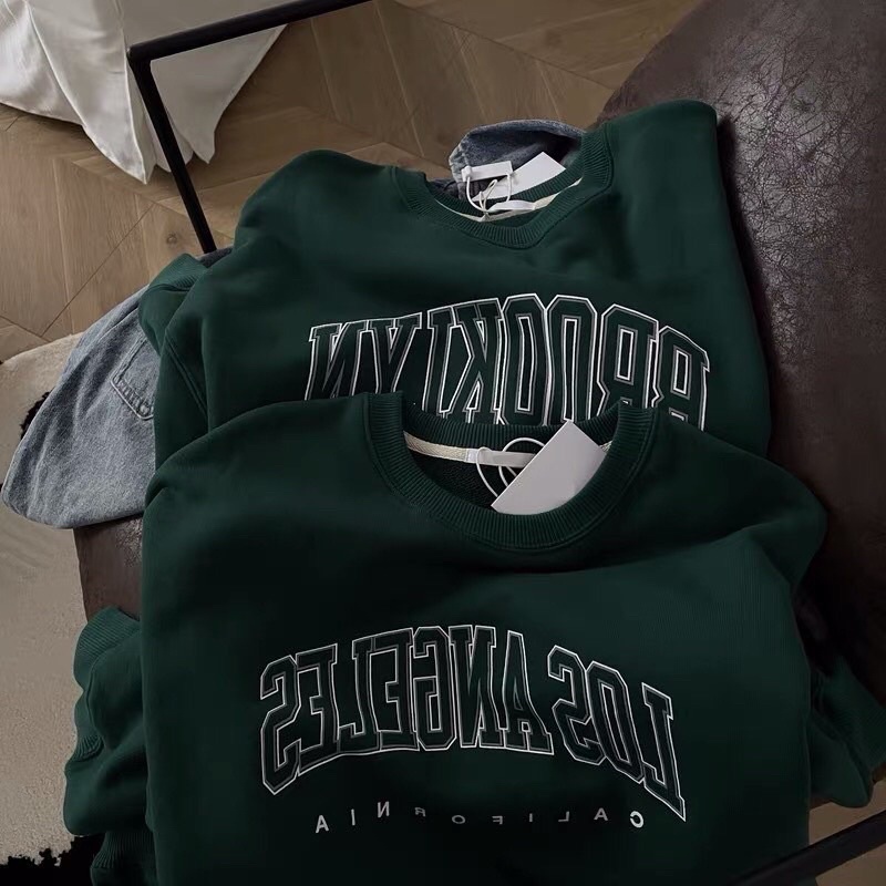 Áo Sweater nỉ da cá nam nữ tay bồng in hình chữ bassi, áo nỉ dài tay phong các Hàn Quốc | BigBuy360 - bigbuy360.vn