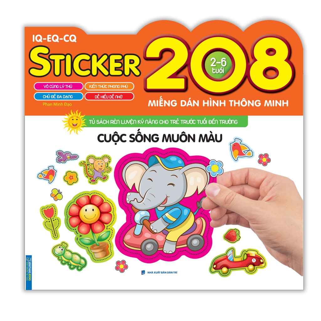 Sách - Cuộc sống muôn màu 208 miếng dán hình thông minh - IQ-EQ-CQ (tái bản)