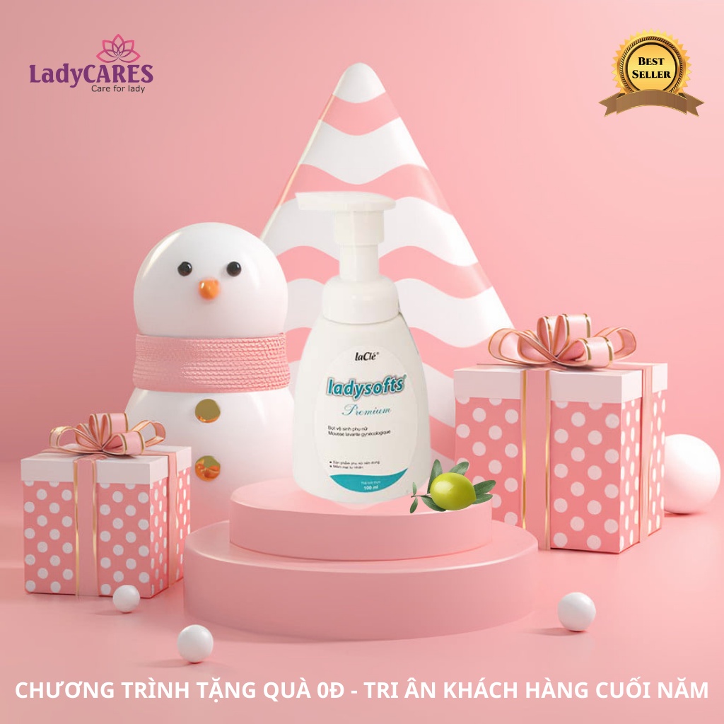 [MUA 1 TẶNG 1] Bọt rửa phụ khoa cao cấp Laclé Ladysofts Premium 100ml/Chai