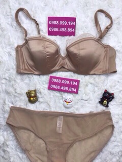BỘ ĐỒ LÓT SATIN PHA REN