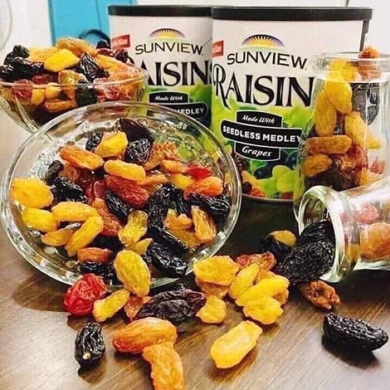 NHO KHÔ MỸ THẬP CẨM SUNVIEW RAISIN - Hũ 425g- Mèo Ăn vặt