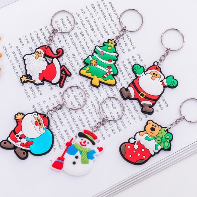 MÓC KHÓA NHỰA DẺO HÌNH SANTA, NGƯỜI TUYẾT CHỦ ĐỀ NOEL, GIÁNG SINH