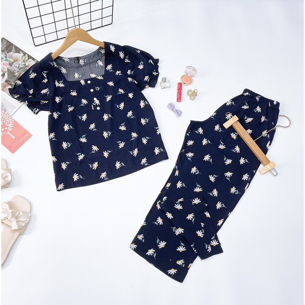 Bộ cổ vuông 9 tấc chất tole lanh VNXK