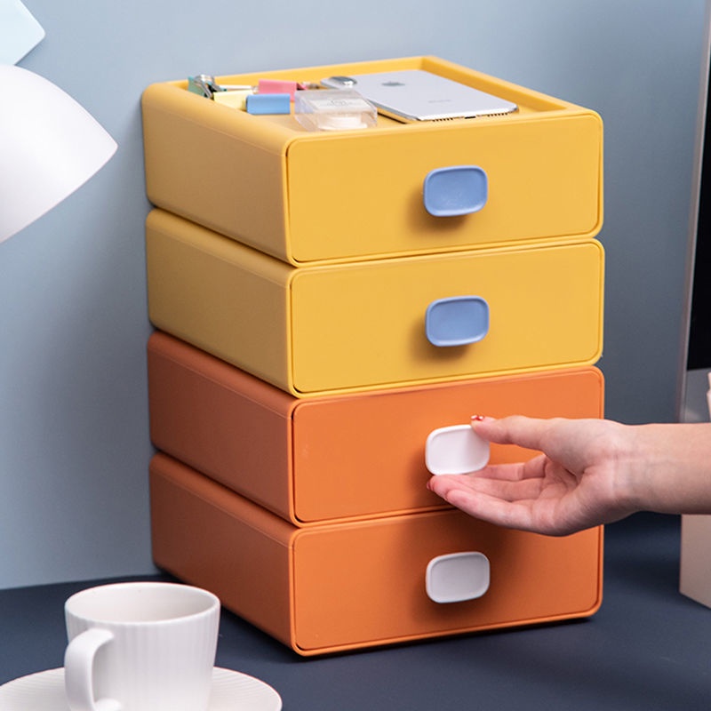 Hộp Nhựa Đựng Đồ Trang Điểm / Trang Sức Để Bàn Dạng Ngăn Kéo Đa Năng