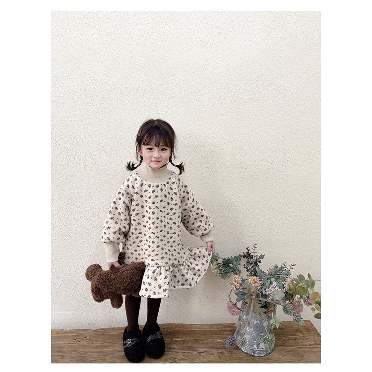 Đầm Công Chúa Vải Lông Cừu Dày In Hoa Thời Trang Thu Đông Cho Bé Gái Gmn 66 2021