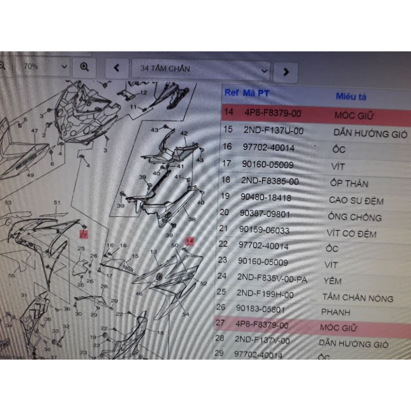 Bát kẹp bưởng Exciter 150 Yamaha