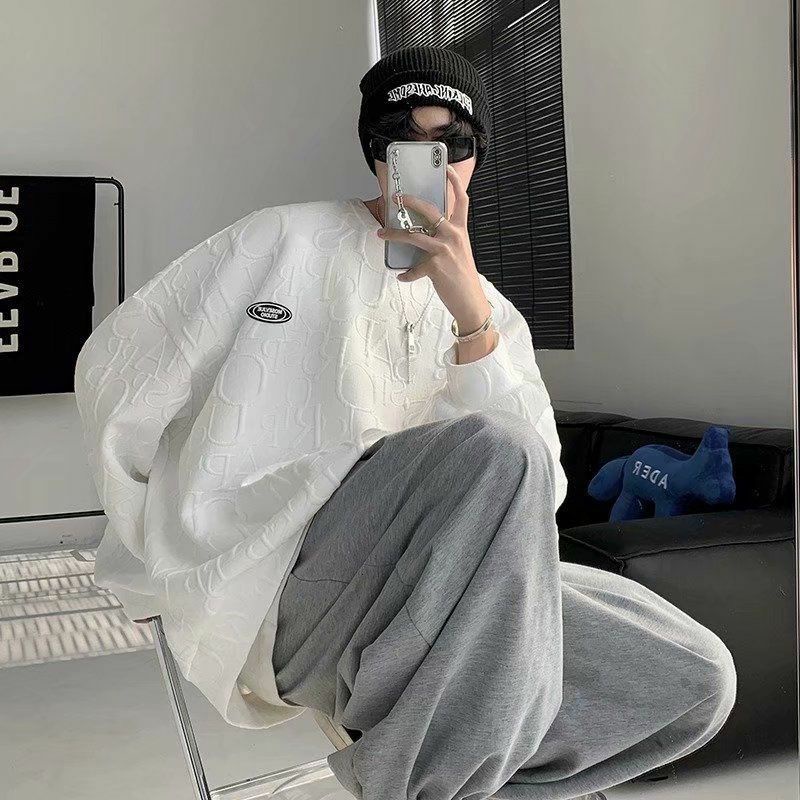 Áo thun sweater vân nổi nam nữ siêu hot