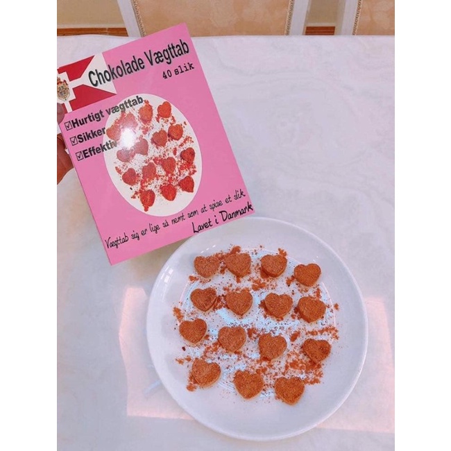Giảm Cân Socola Chokolade Vaegttab - Full hộp (40 viên)