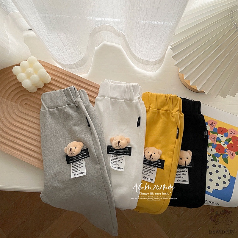 Quần dài họa tiết gấu dễ thương cho bé gái