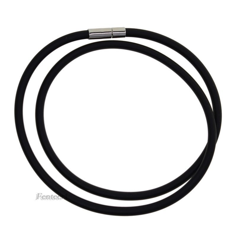 Set 2 vòng cổ cao su màu đen đơn giản 60cm