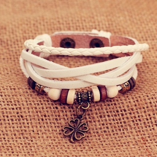 【 2022 Thời Trang Bracelet】Fashion Cá Tính Cặp Đôi Vòng Tay Đơn Giản Cỏ Bốn Lá Vòng Tay Đeo Tay Dây Nhiều Lớp Quanh Co Nhật Bản và Hàn Quốc Hợp Thời Trang Nam Cặp Đôi Nữ
