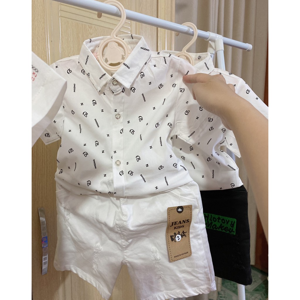 [SIÊU ĐẸP] BỘ QUẦN KAKI, ÁO SƠ MI COTTON CHO BÉ TRAI 8-16 KG