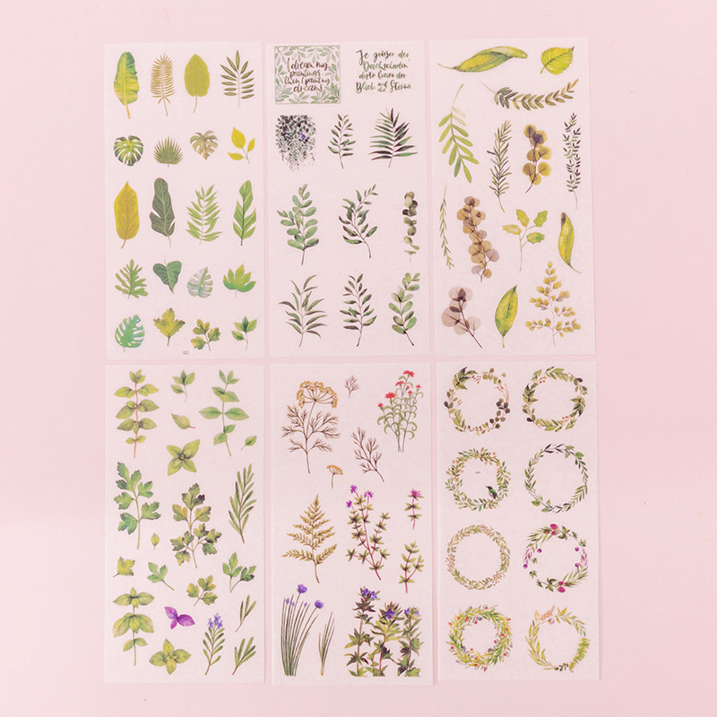 Set 6 tấm nhãn dán trang trí tiện lợi cao cấp