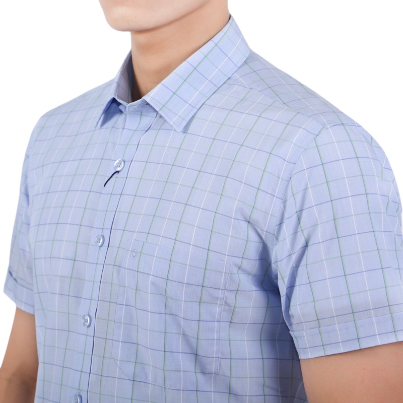 Áo sơ mi ngắn tay Nam Owen Bamboo Body Fit màu Xanh vừa - BA23523N