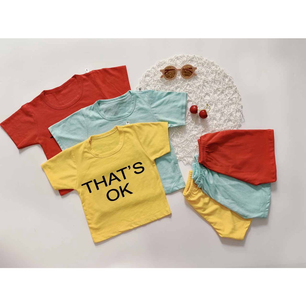 [MẪU MỚI] BỘ CỘC TAY THAT'S OK CHẤT COTTON MỀM MÁT ĐÁNG YÊU CHO BÉ TRAI VÀ GÁI 7-18KG. VIDEO THẬT