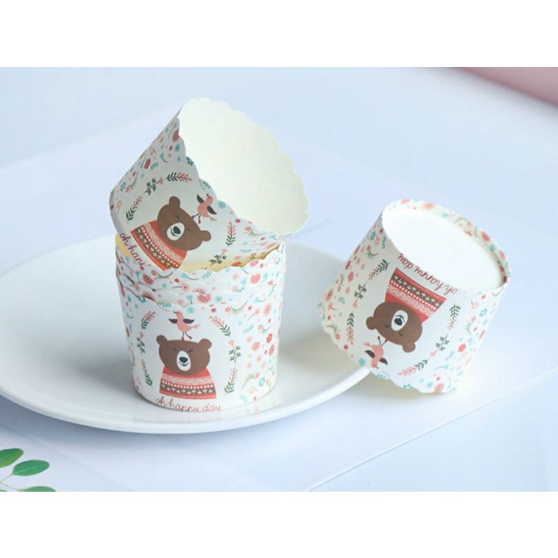 Set 50 cốc giấy làm bánh cupcake loại nhỡ, loại bé