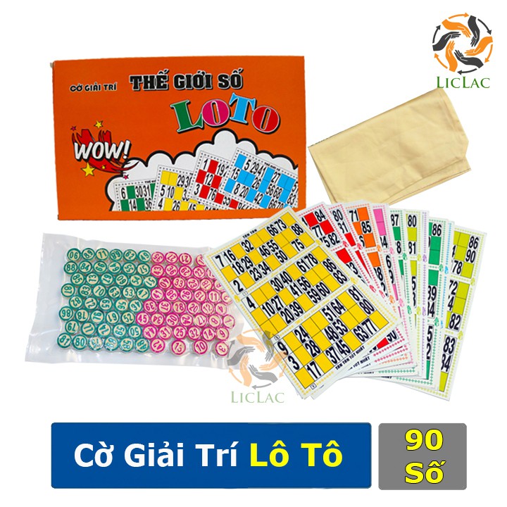 Hộp trò chơi cờ giải trí Lô Tô 90 số hàng Việt Nam - Bộ đồ chơi Cờ LOTO hộp giấy giá rẻ - LICLAC