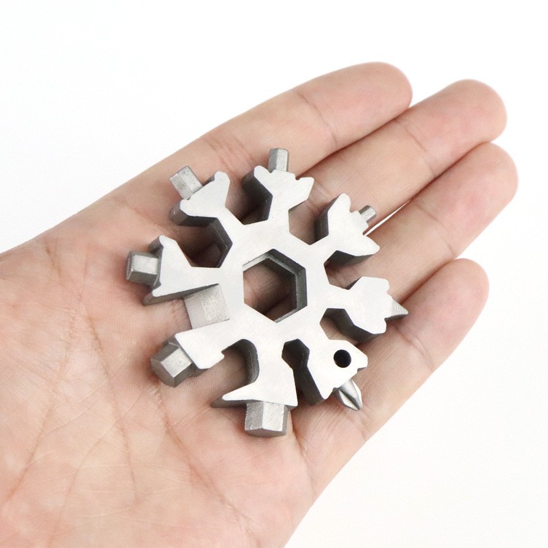 Thẻ công cụ đa năng 18 trong 1 - Đầu Hình Bông Tuyết Thép Không Gỉ