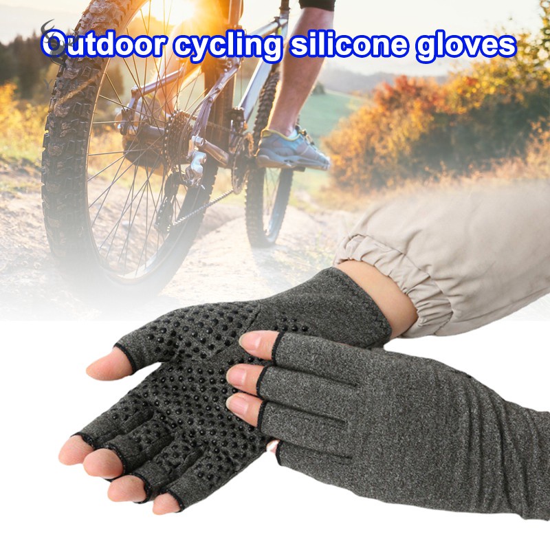 COD&amp; Fingerless Non-Slip Gloves Elastic Fabric Durable Breathable Absorption Soft Lightweight Protect Hand for Bike Travel &amp;VN