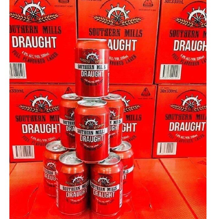 Bia Đỏ ÚC Southern Mills Draught Úc thùng 30 lon x 330ml Date 11/2022 - Chính hãng