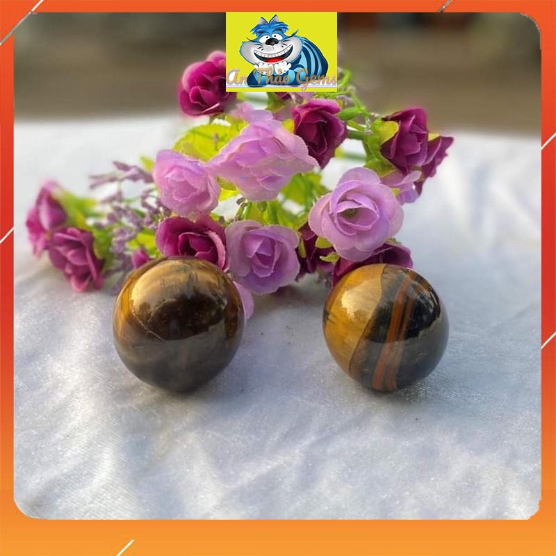 Quả Cầu Phong Thủy Mini Đá Tự Nhiên Nhiều Màu - Trang Trí Bàn Làm Việc - Size 2,8 - 3,3cm